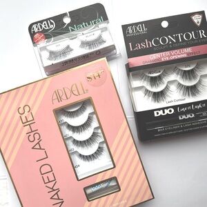 Ardell Falsies Eyelashes Natural Naked Contour Set of 3 NEW PACKS
